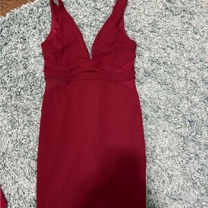 Lulu's Chic Burgundy Backless Dress